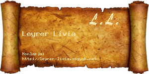 Leyrer Lívia névjegykártya